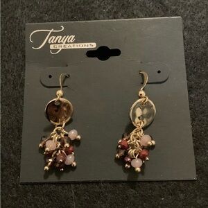 Gold and Brown Dangle Tanya Creations Earrings